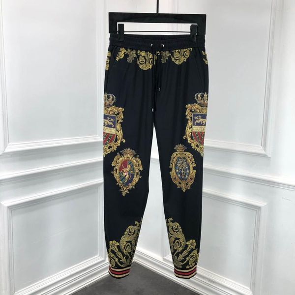 w05378 fashion men's pants 2020 runway luxury european design party style men's clothing, Black